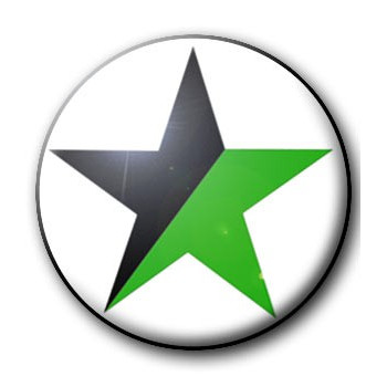 Button BLACK AND GREEN STAR 