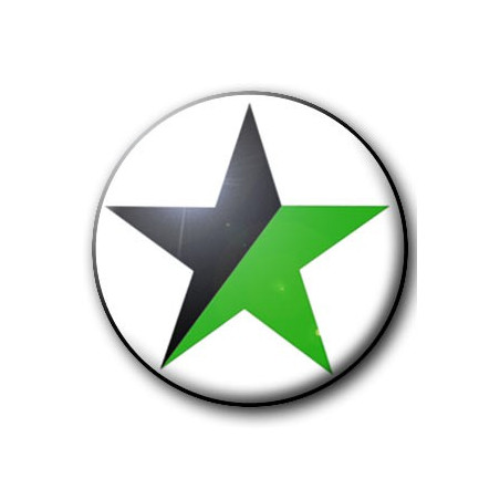 Button BLACK AND GREEN STAR 