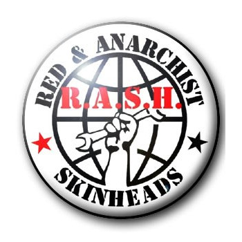 Button RED AND ANARCHIST SKINHEADS - RASH (1)