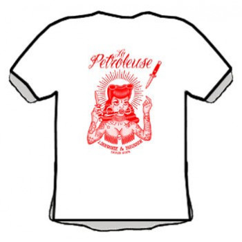 LA PETROLEUSE BOOKSTORE T-Shirt (5) WHITE & RED LA PETROLEUSE BOOKSTORE T-Shirt (5) WHITE & RED
