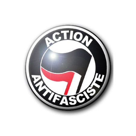Button ACTION ANTIFASCISTE (BLACK & RED)