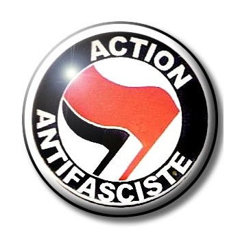 Button ACTION ANTIFASCISTE (RED & BLACK)