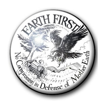 Button EARTH FIRST - NO COMPROMISE