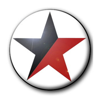 Button BLACK AND RED STAR