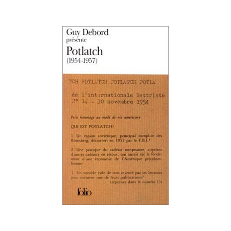 Book GUY DEBORD PRESENTE POTLATCH (1954-1957)