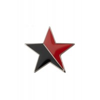 ENAMEL PIN BLACK AND RED STAR