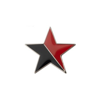 ENAMEL PIN BLACK AND RED STAR