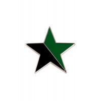 ENAMEL PIN BLACK AND GREEN STAR