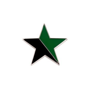 ENAMEL PIN BLACK AND GREEN STAR