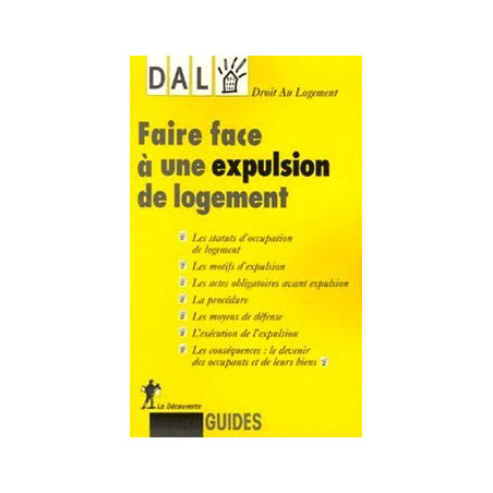 Livre FAIRE FACE A UNE EXPULSION DE LOGEMENT