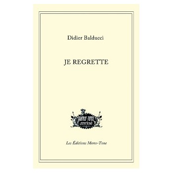 Livre JE REGRETTE